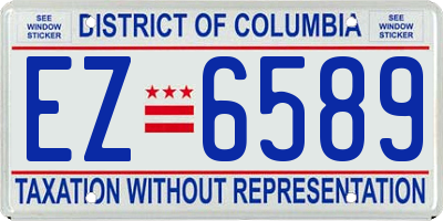 DC license plate EZ6589