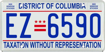 DC license plate EZ6590