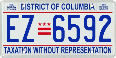 DC license plate EZ6592