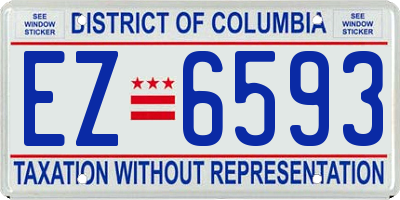 DC license plate EZ6593