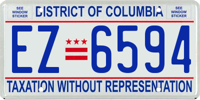 DC license plate EZ6594