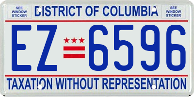 DC license plate EZ6596