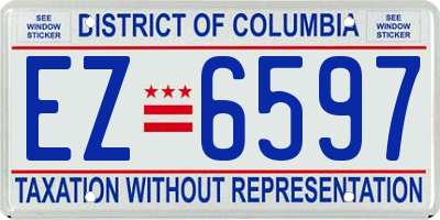 DC license plate EZ6597