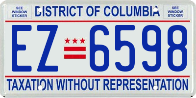 DC license plate EZ6598