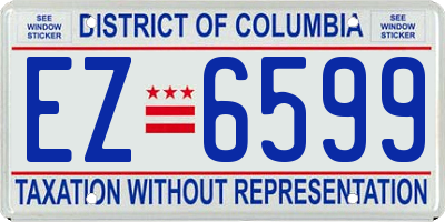 DC license plate EZ6599