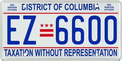 DC license plate EZ6600