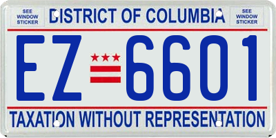 DC license plate EZ6601