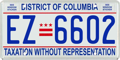 DC license plate EZ6602