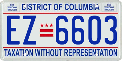 DC license plate EZ6603