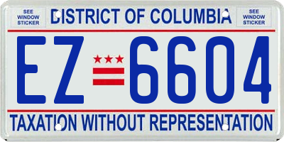 DC license plate EZ6604