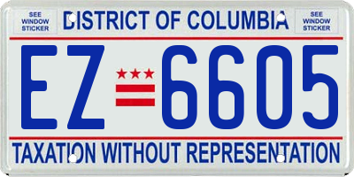 DC license plate EZ6605