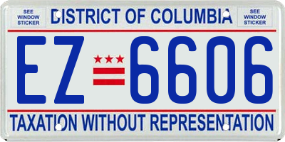 DC license plate EZ6606