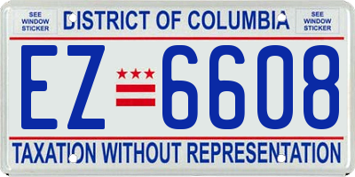 DC license plate EZ6608