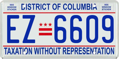 DC license plate EZ6609