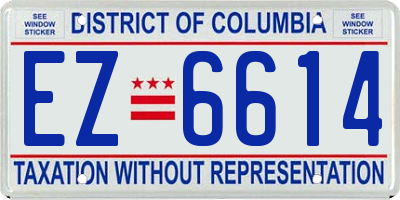 DC license plate EZ6614