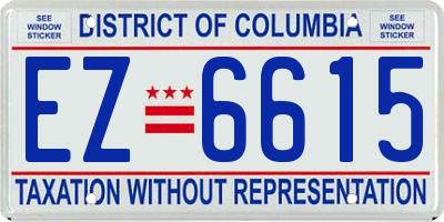 DC license plate EZ6615