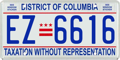 DC license plate EZ6616