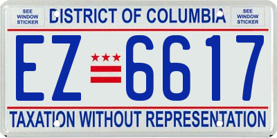 DC license plate EZ6617