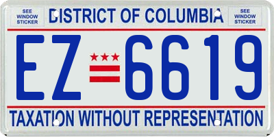 DC license plate EZ6619