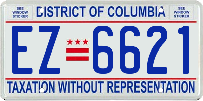 DC license plate EZ6621