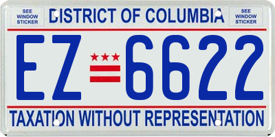 DC license plate EZ6622