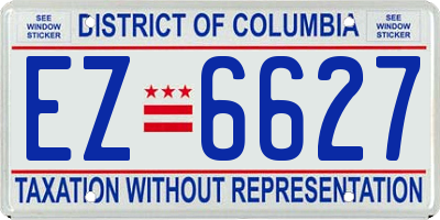 DC license plate EZ6627