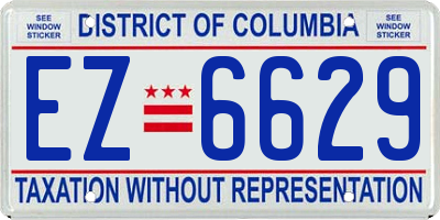 DC license plate EZ6629