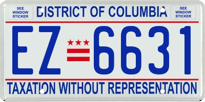 DC license plate EZ6631