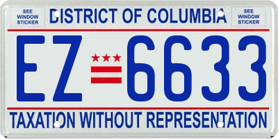 DC license plate EZ6633