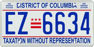 DC license plate EZ6634