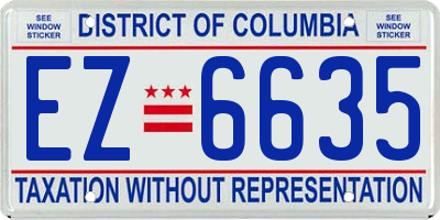 DC license plate EZ6635