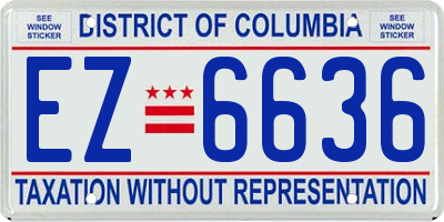 DC license plate EZ6636