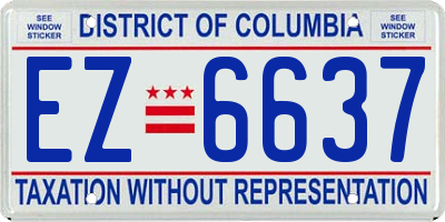 DC license plate EZ6637