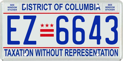 DC license plate EZ6643