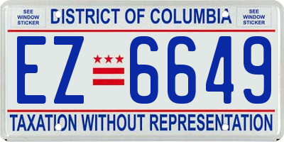 DC license plate EZ6649