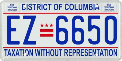 DC license plate EZ6650