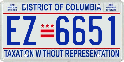 DC license plate EZ6651