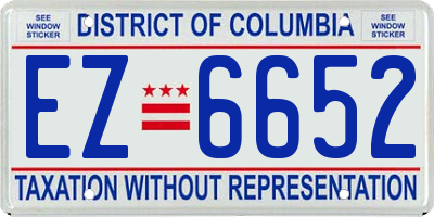 DC license plate EZ6652