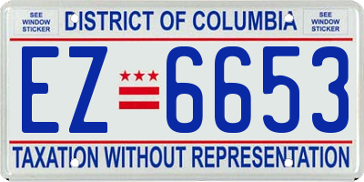 DC license plate EZ6653