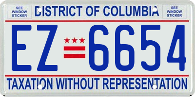 DC license plate EZ6654