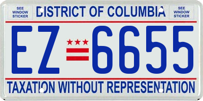 DC license plate EZ6655