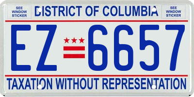 DC license plate EZ6657