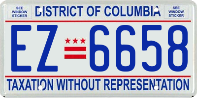 DC license plate EZ6658