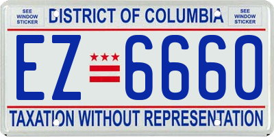 DC license plate EZ6660