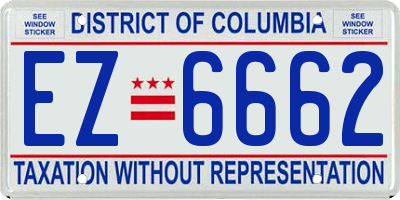 DC license plate EZ6662