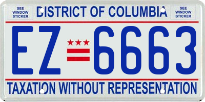 DC license plate EZ6663