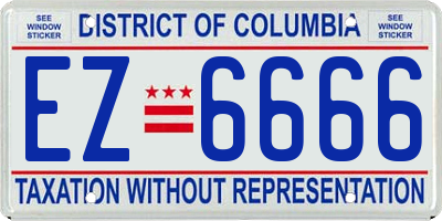 DC license plate EZ6666