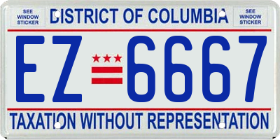 DC license plate EZ6667