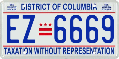 DC license plate EZ6669