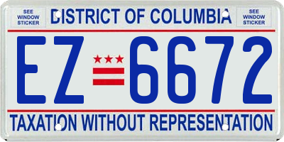 DC license plate EZ6672